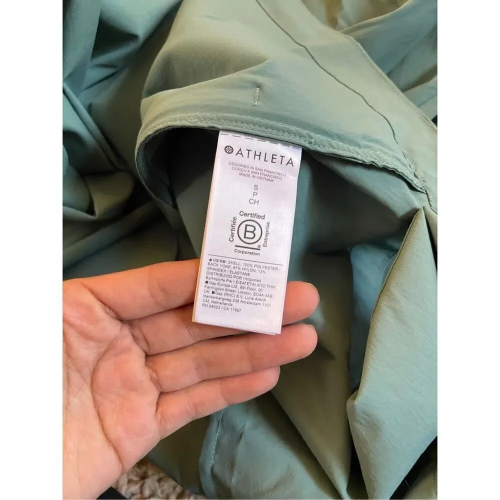 NWOT Athleta Advantage Poplin Top Teal‎ Breathable Rain Jacket Small - Picture 5 of 8